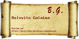 Belovits Galatea névjegykártya